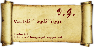 Valló Györgyi névjegykártya